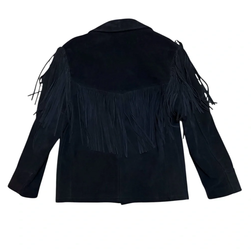 Vintage Schott NYC "Western" Suede Fringe Jacket - Men's 42 - Picture 5 of 15